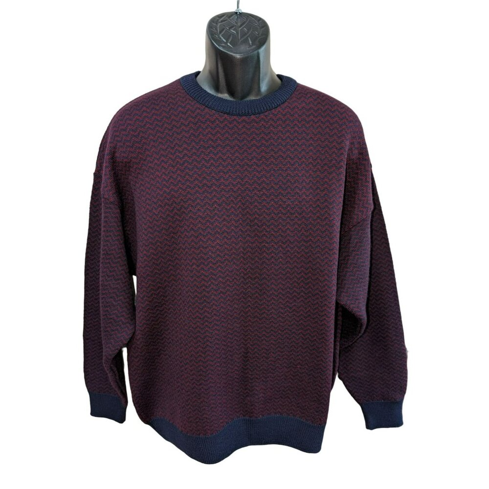 Men's Vintage Giorgio Di Firenze Sweater Size Large Navy & Red